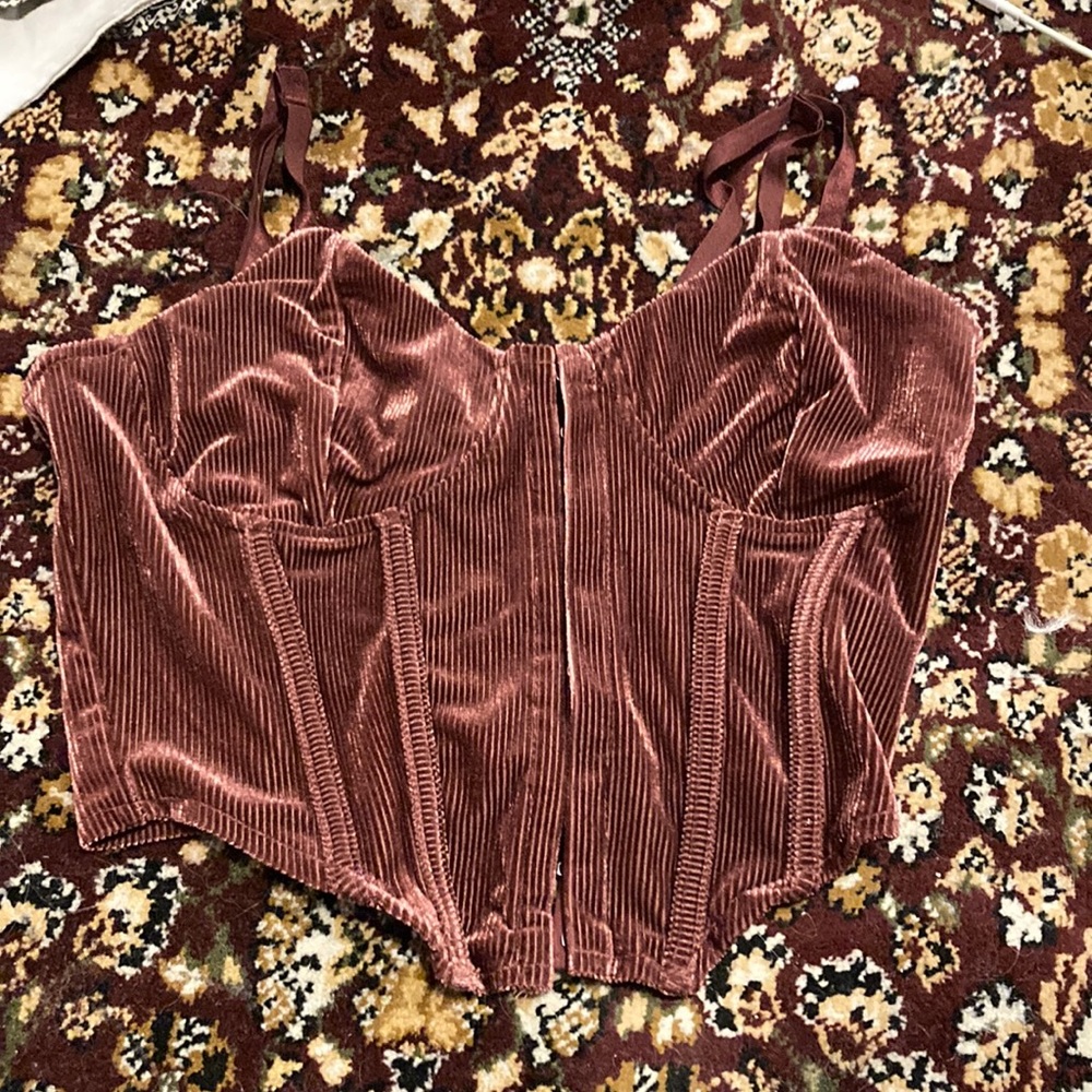 burgundy velvet corset